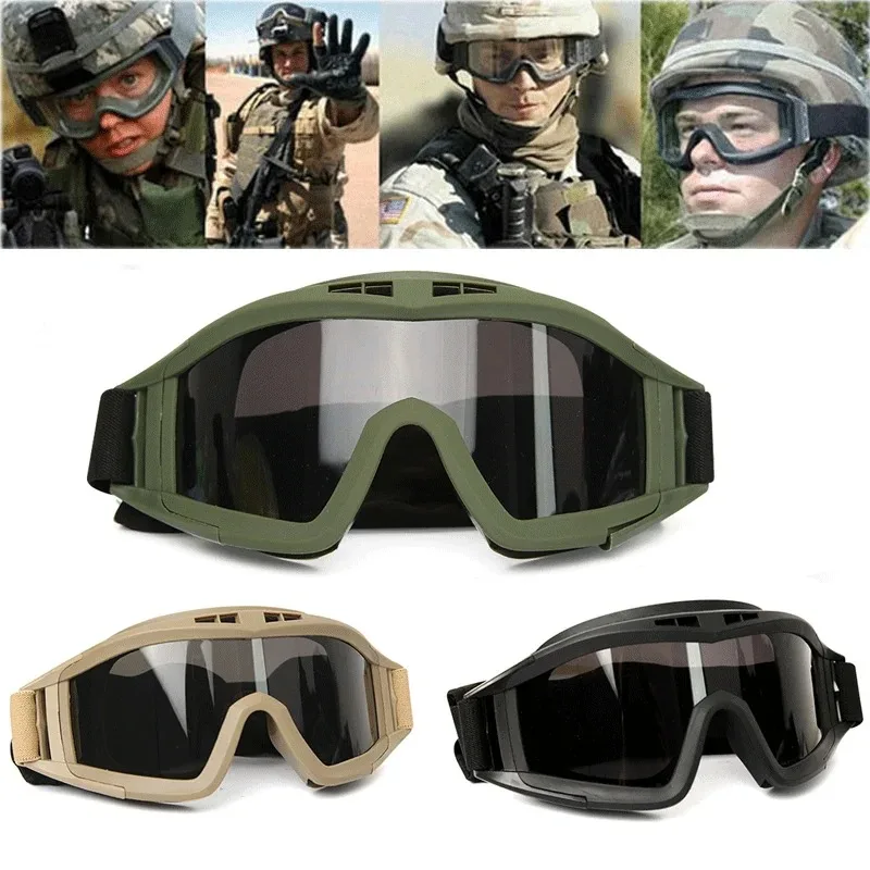 

Airsoft Goggles Mountaineering Shooting Sunglasses Windproof Sand Control Motocross CS Glasses ProtectionTactical Desert Goggles