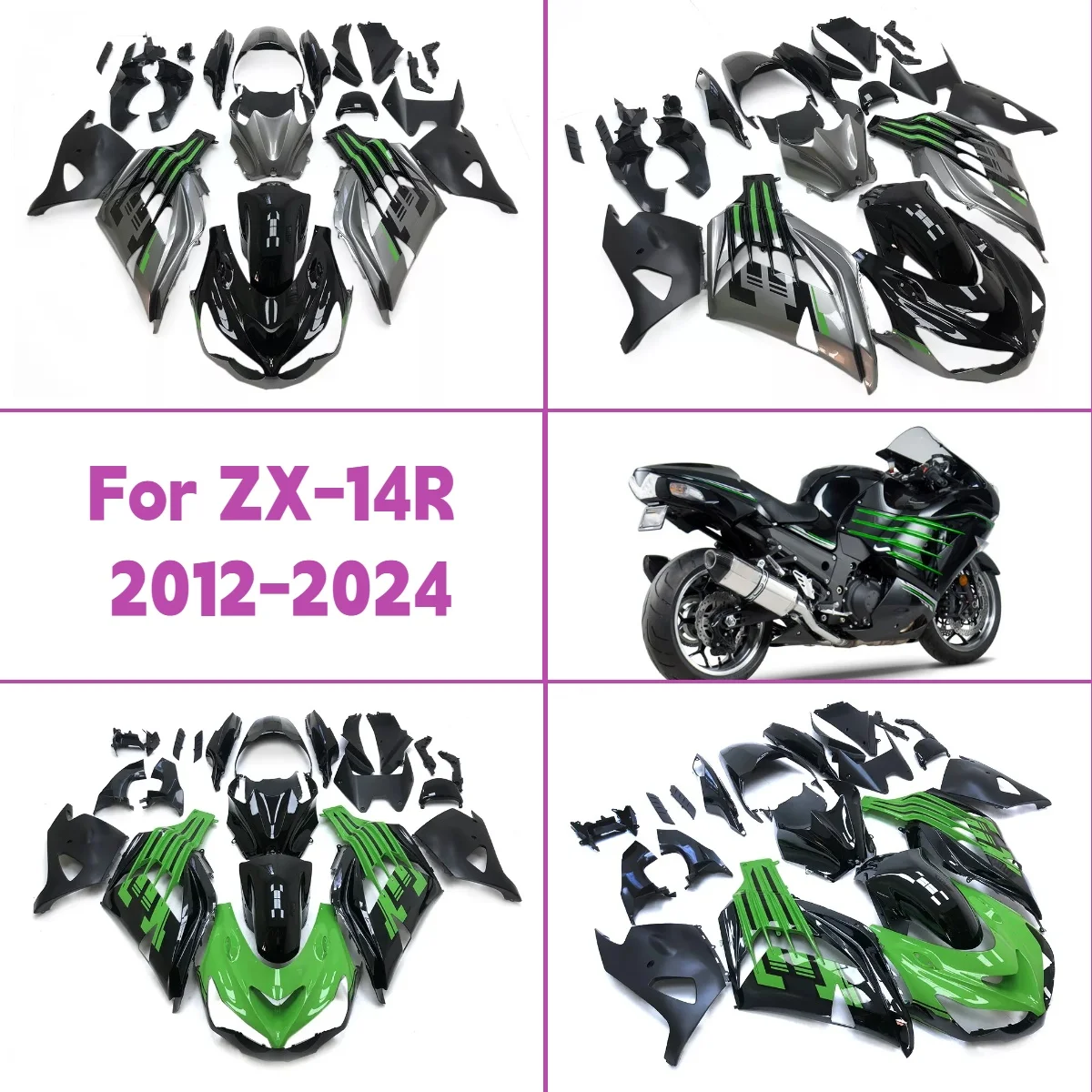 

Обтекатели ABS 2012-2024 ZX14R, горячий стиль, комплект обтекателей для мотоцикла, уникальный дизайн для 12-24 Kawasaki ZX 14R