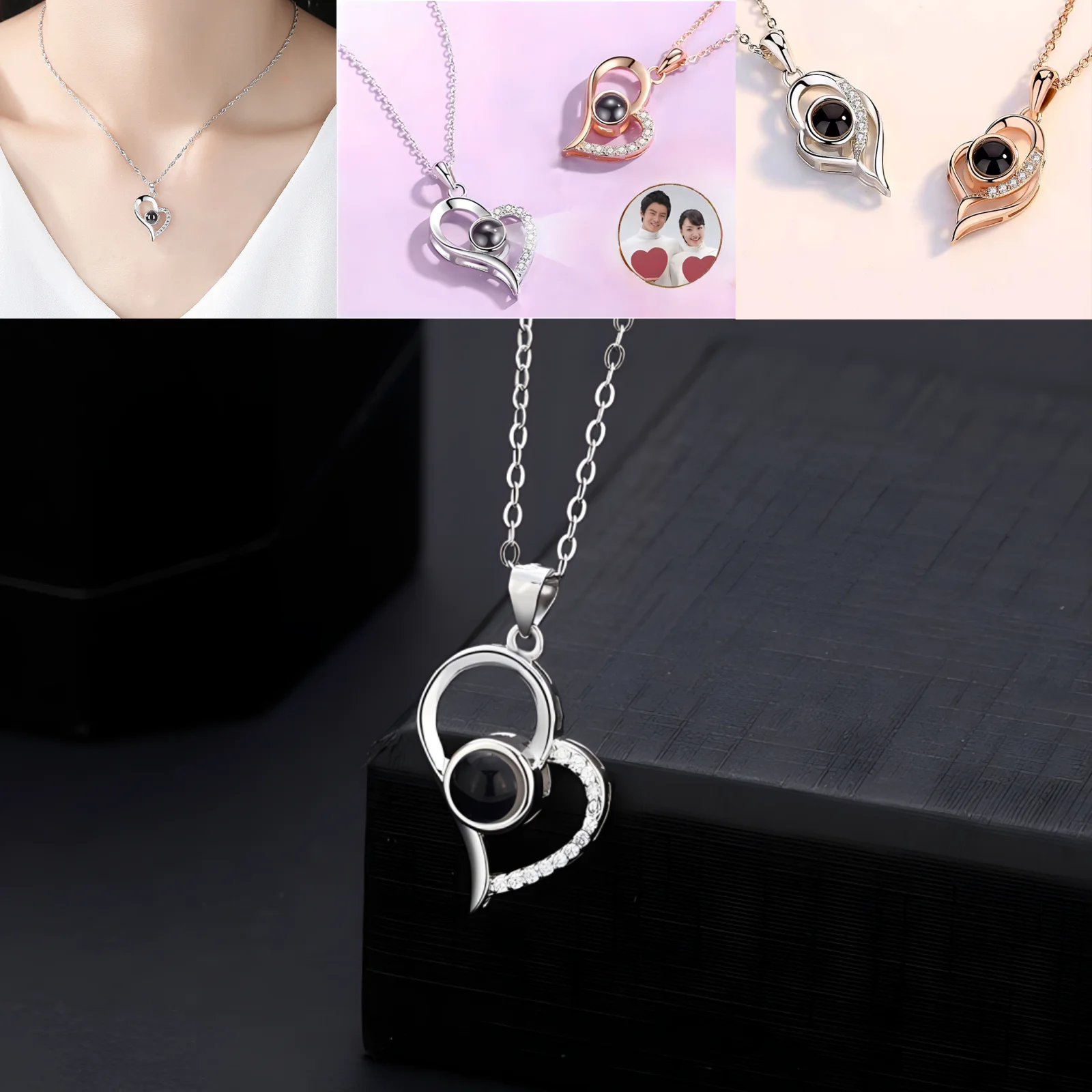 Customized Photo Projection Necklace Fashionable Women's Jewelry New Hot-Selling Wedding Romantic Necklace A Gift For Your Lover