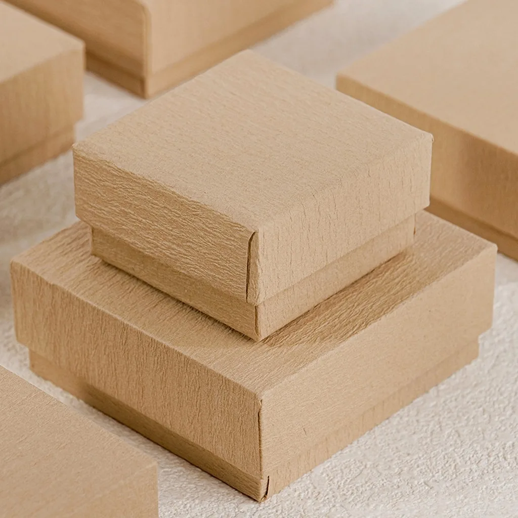 Necklace Packaging Box Textured Ring Gift Box Pendant Gift Box Lid-And-Base For Ring Storage Necklace Storage Home Storage