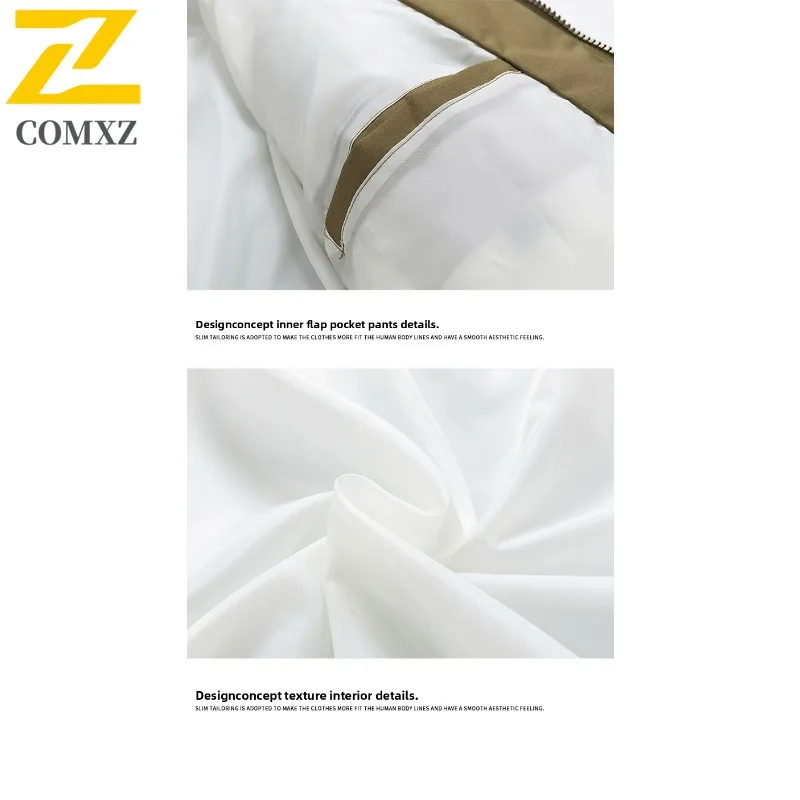 COMXZ الرجال الشتاء سترة سميكة حجم كبير مقنعين بلون التزلج المشي لمسافات طويلة القطن وسادة مبطنة التخييم الحد الأدنى معطف الحشو