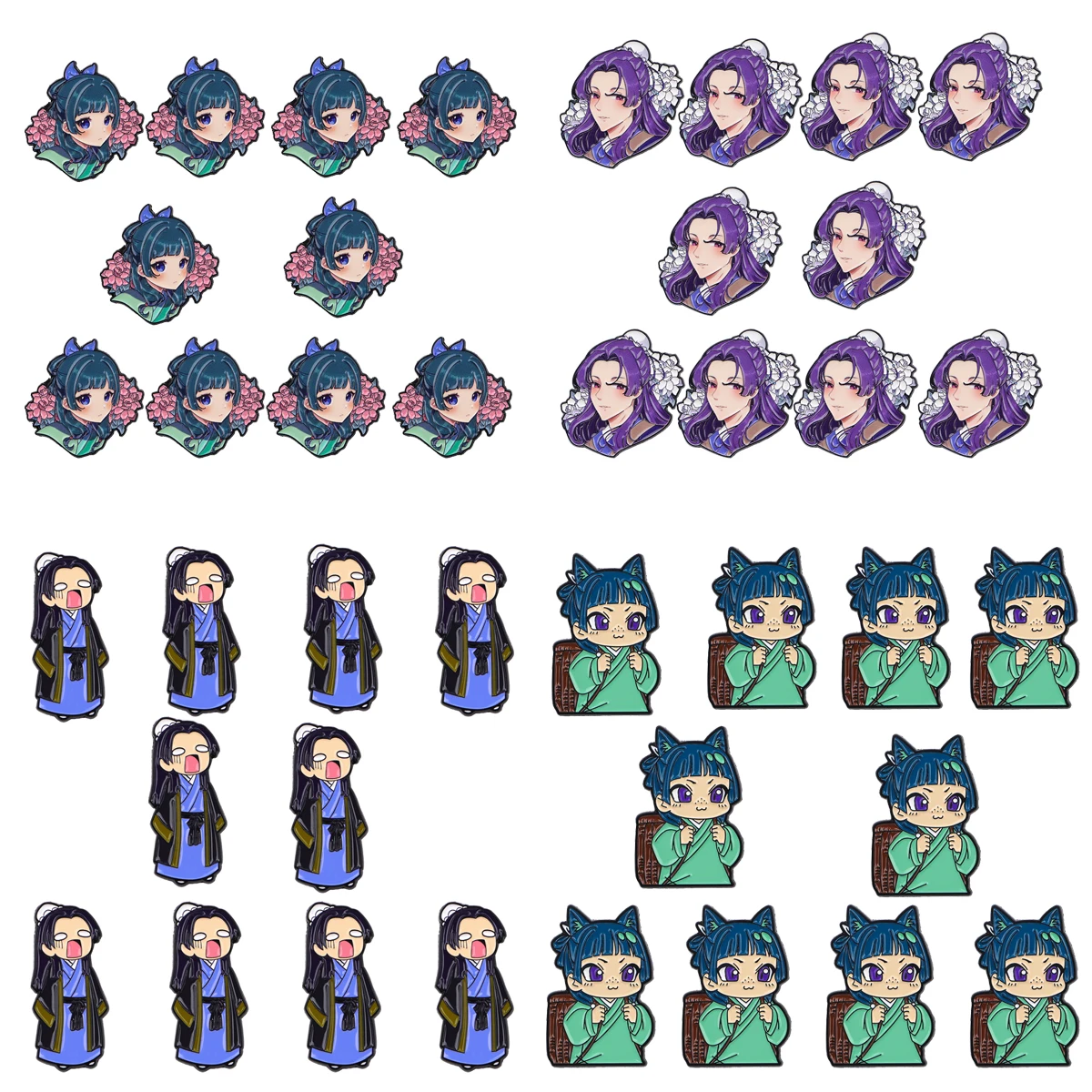 10pcs Japanse Anime Maomao Emaille Pin Hot Badge Op Rugzak Reversspeldjes Manga Broches voor Jassen Cosplay Accessoires Gift speelgoed