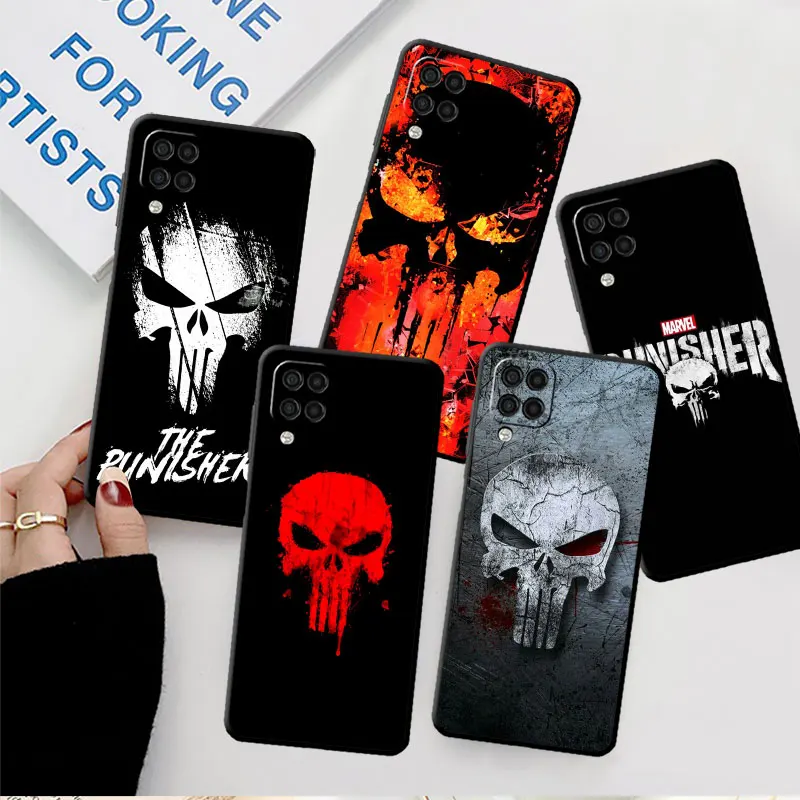 Case For Samsung Galaxy A52 A12 A51 A71 A32 A21s A22 A53 A23 A13 A33 A72 A54 A31 A25 A24 A15 Phone Cover Punisher Marvel Hero