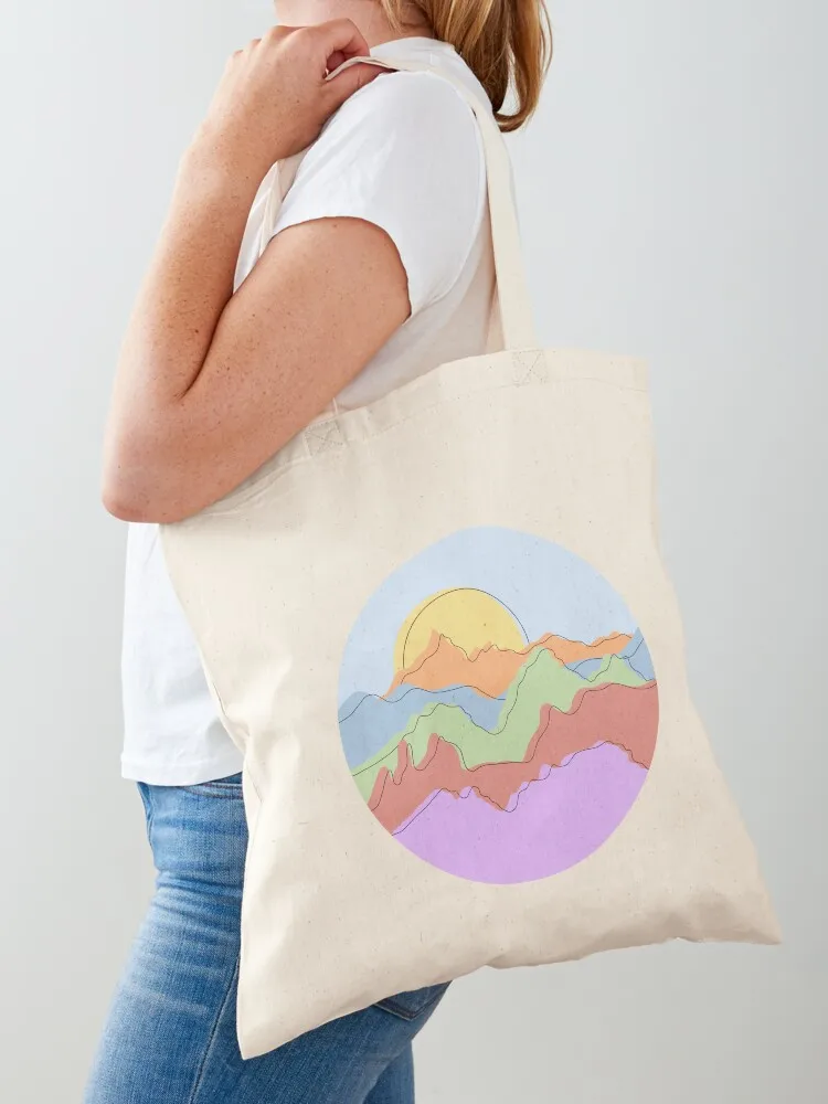 Abstract Mountains Tote Bag Canvas bag foldable reusable bag tote bags aesthetic
