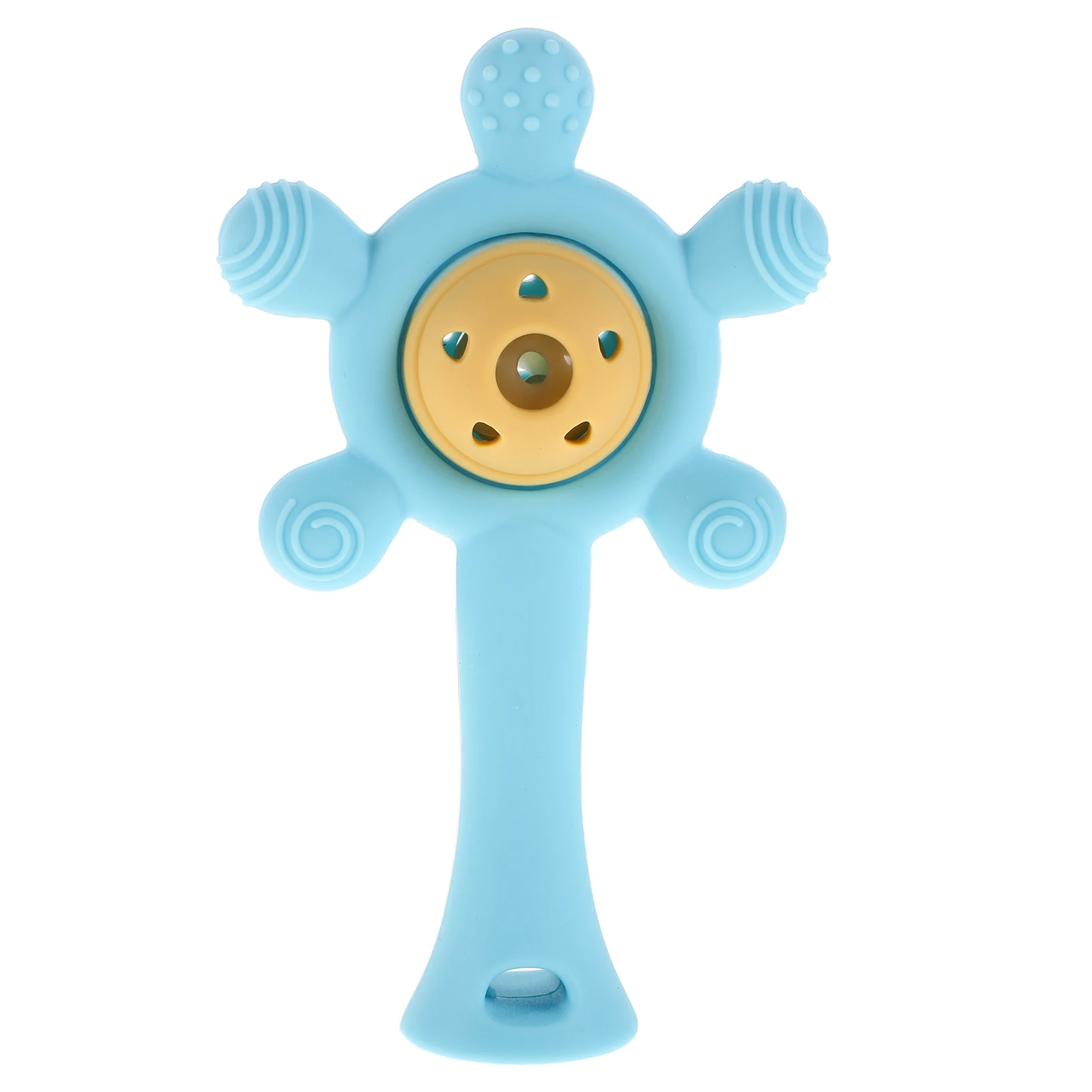 

1pcs Soft Silicone Baby Ring With Rattle Ergonomic Design For Newborns Easy To Grasp Infant Teething Accessories Multifunctional