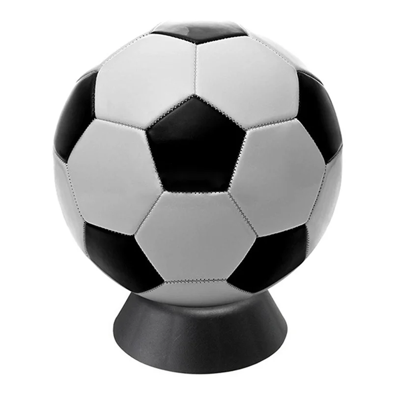 6X Tempat Bola, Tempat Pajangan Plastik Rugby Sepak Bola Basket, Hitam-B60B