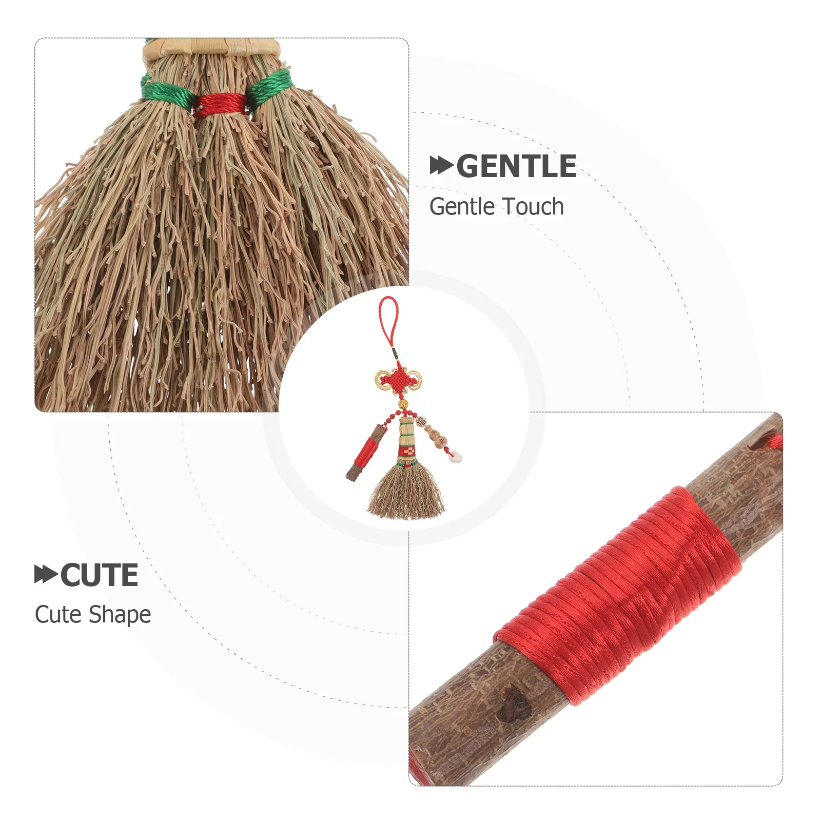 سرير مكنسة صغيرة قلادة لينة الخشن السرير مكنسة الطفل سحر الحضانة فنغ شوي حماية الطفل محظوظ الصينية عقدة تميمة #6