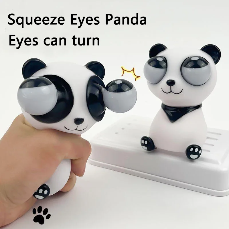 Fun Funny Squeezing Panda Doll Eyeball Bursting Toy Kneading Green Insect Fidget Anti Stress for Adult Children Interactive Toys