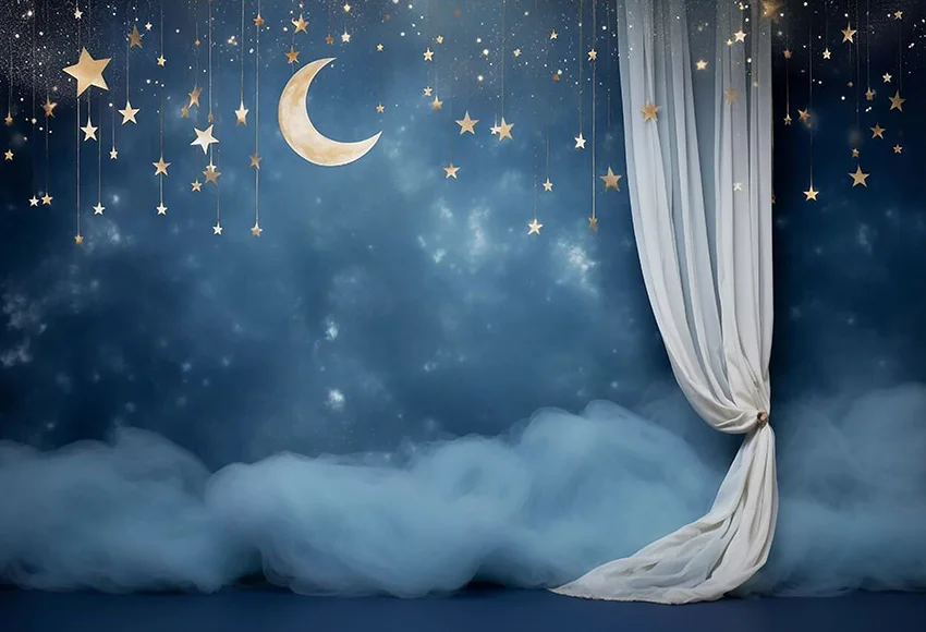 Mehofond Photography Background Glitter Stars Moon Curtain Child Birthday Party Cake Smach Portrait Decor Backdrop Photo Studio