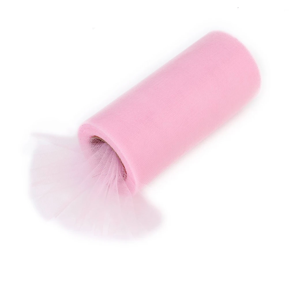 22 متر 15 سنتيمتر الوردي تول لفة نسيج البوليستر Diy بها بنفسك الزفاف الديكور غرفة الحفلات ترتيب الأزهار توتو الحرفية تول الديكور #3