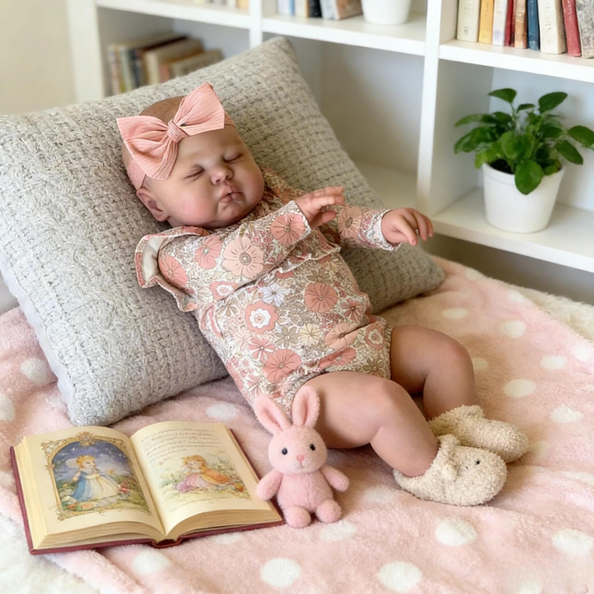 60cm Lifelike Reborn Pickle Toddler Girl - Soft Touch 3D Skin, Sleeping Art Doll