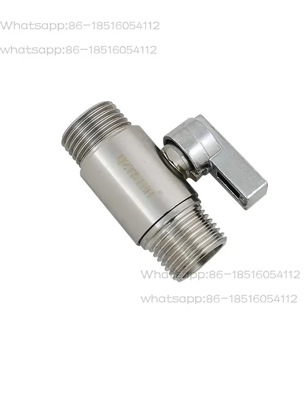 304 stainless steel 6-point hot and cold straight-through valve 4-point bathroom four-point outer wire live connection ball