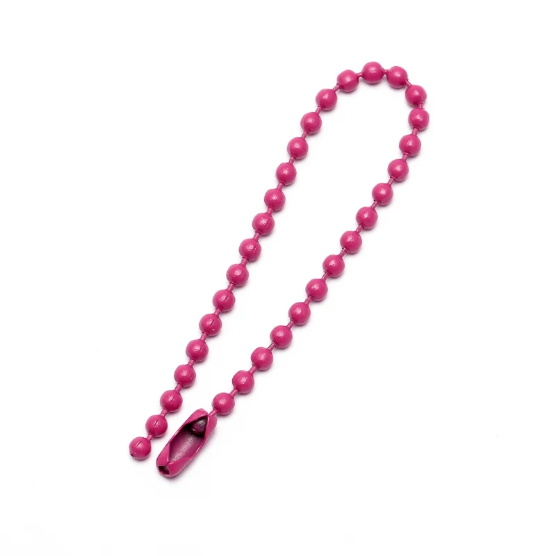 1 paquet de chaînes de perles de boule colorées de 12CM de longueur pour porte-clés/porte-clés/poupées/étiquette étiquette à main connecteur de
