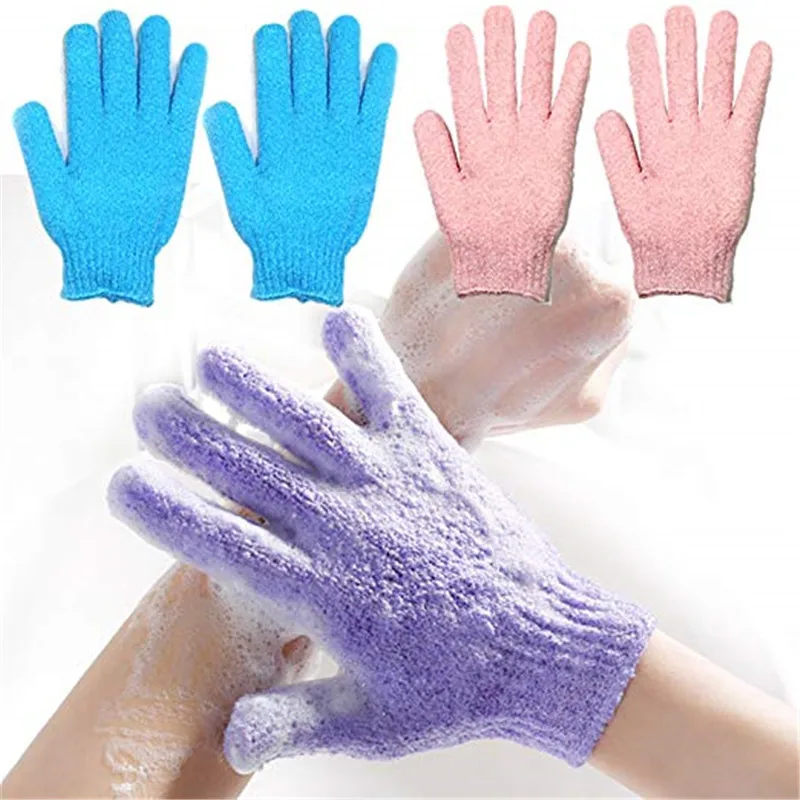 1Pc Five Fingers Bath Towel Gloves Bath Shower Candy Colors Body Wash Skin Spa Bath Scrubber Clean Brush Bath products