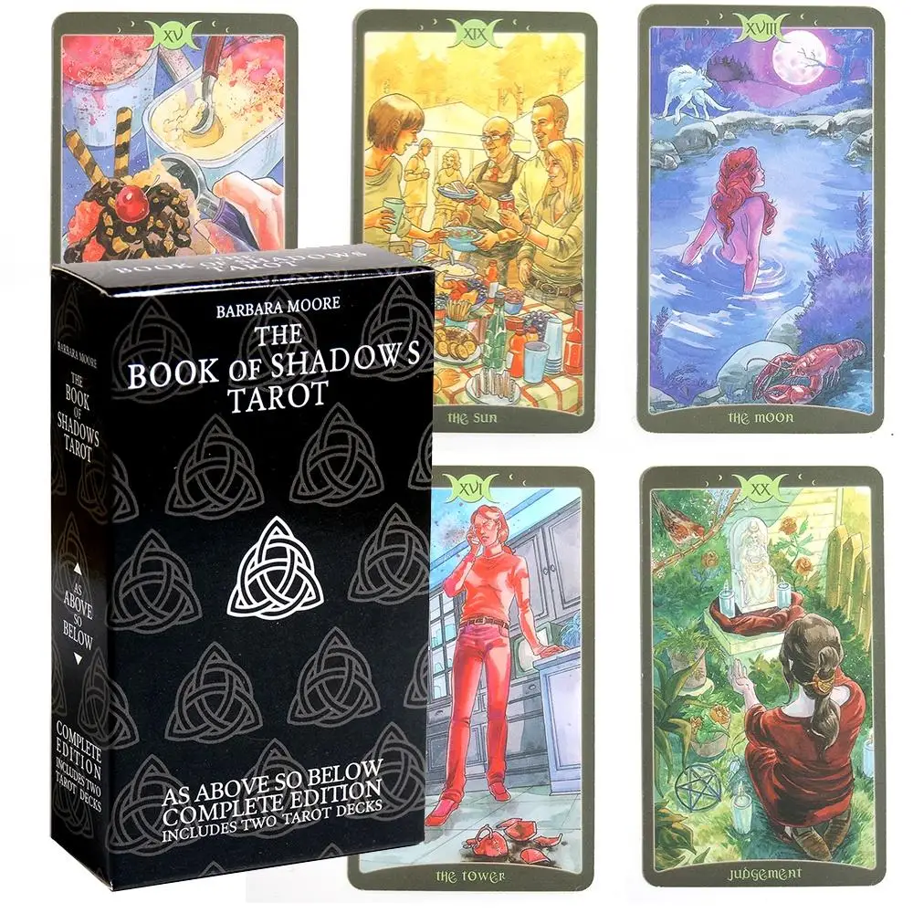 

10.3*6cm The Book Of Shadows Complete Kit Tarot 78 Card Deck Classic With Pdf Guidebook 78 Pcs Cards