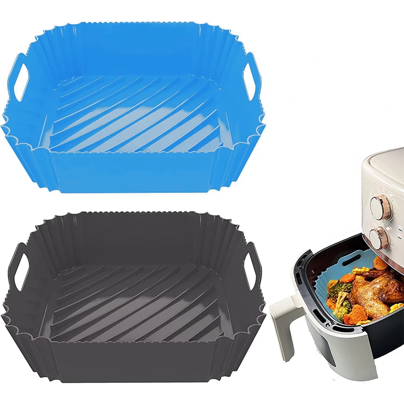 

1 PC Silicone Air Fryer Basket To High Temperature Reusable Baking Pizza Fried Chicken Dessert Oven Tray Kitchen Accessories