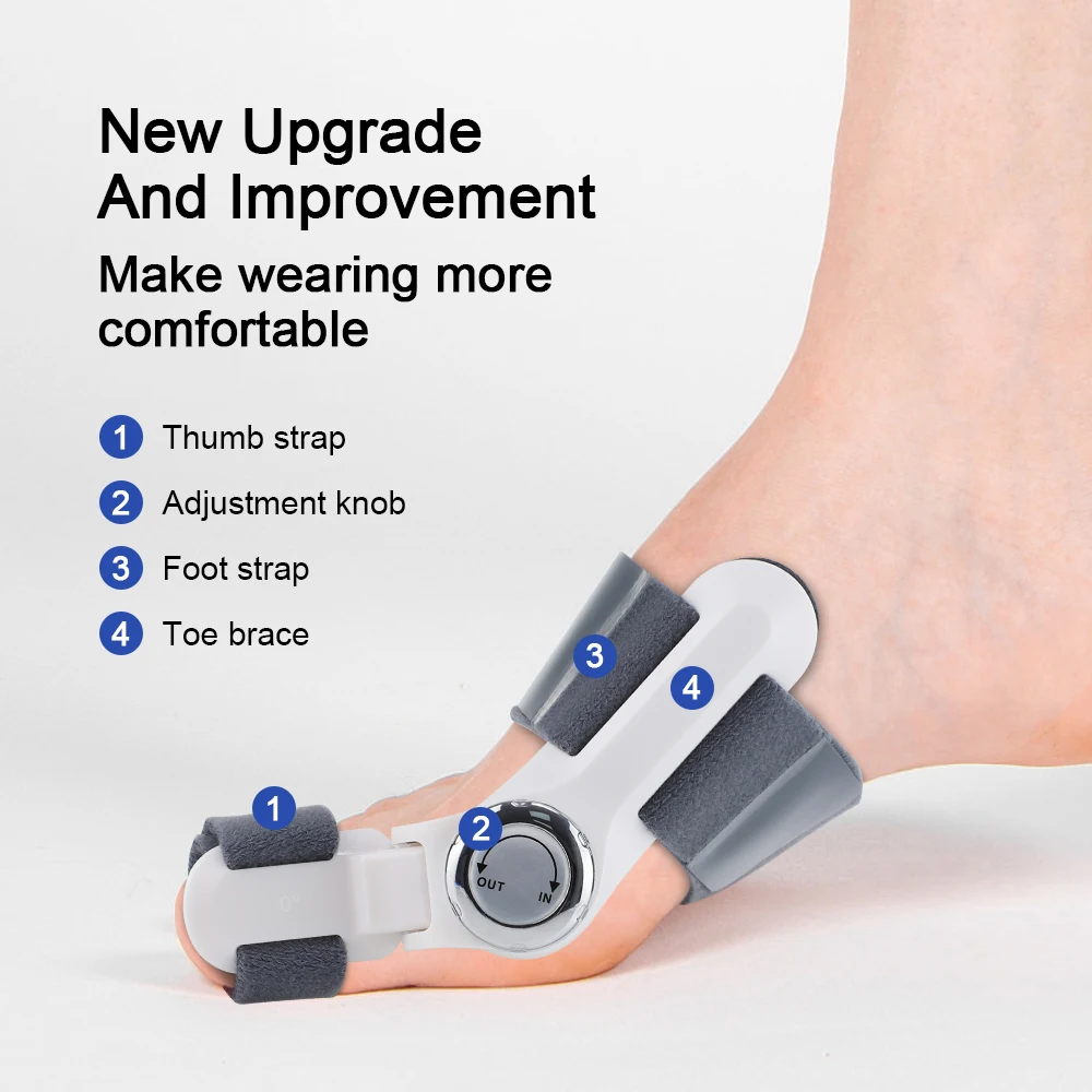 4 Stages Unisex Bunion Corrector Foot Hallux Valgus Orthosis Toe Corrector Separator Toe Thumb Straightener Traction Brace Strap