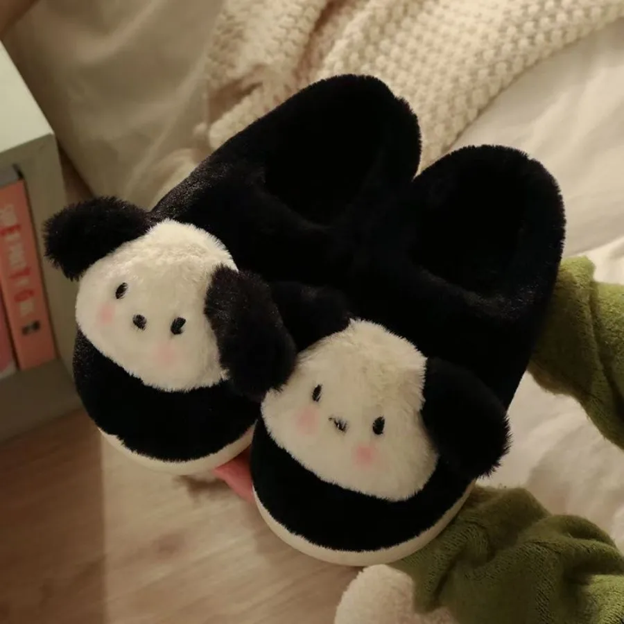 2024 New Winter Soft Mens Indoor Antiskid Fluffy Slides Bedroom Cartoon Bear Warm Plush Slippers Male Home Casual Cotton Shoes