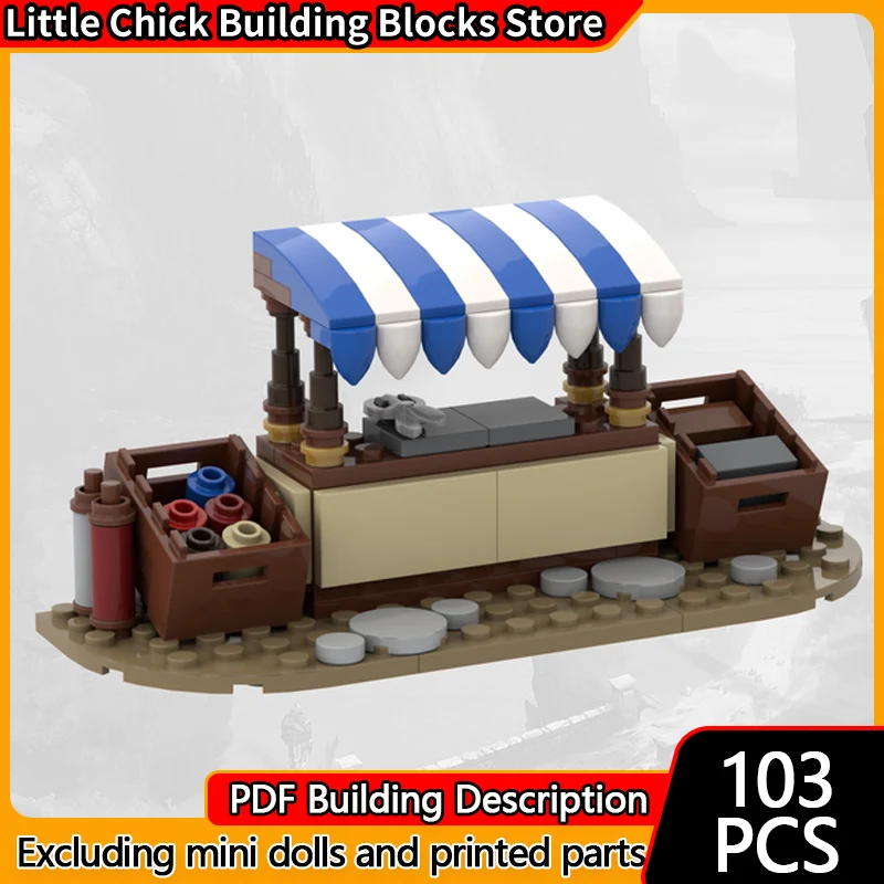 

Модель City Street View MOC, строительные кирпичи, городская ткань, продавец, модульная технология, детские праздничные подарки, сборные игрушки, костюм