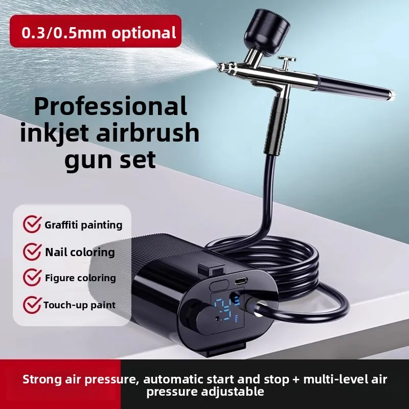 Multifunctional Electric Airbrush Gun Acrylic Paint Painting Spray Gun Figure Coloring Model Airbrush Nail Art Airbrush