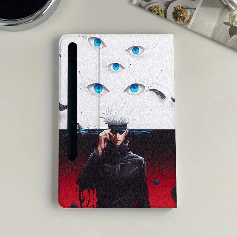 Jujutsu Kaisen أنيمي لسامسونج غالاكسي تاب S9 S10 S6 S7 S8 FE زائد لايت بوصة غطاء قابل للطي اللوحي