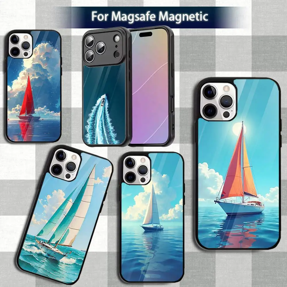 

Art SailingS S-Ship B-Boat Phone Case For iPhone 13,12,15,17,11,16,14,Pro,Max,Plus,Mini,Magsafe,Magnetic Wireless Charging Case