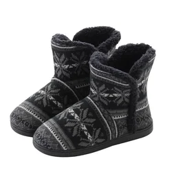 Pantofole stivali donna inverno caldo peluche e maglia Indoor Outdoor House pantofole stivali da neve