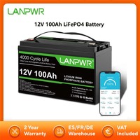 LANPWR 12V 100Ah LiFePO4 Battery 1280Wh Max.1280W Load Power Lifetime 4000+ Cycles RV Camping Trolling Motor Power Solar Power
