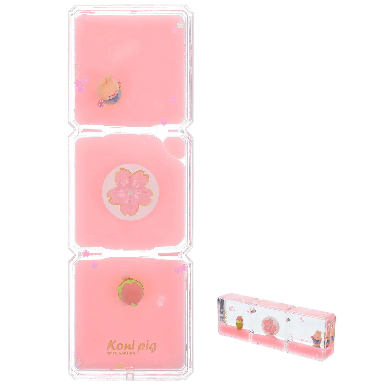 

Sakura Pig Ornament Oil Hourglass Bubble Liquids Timer Sensory Toy Desktop Decoration Rabbit