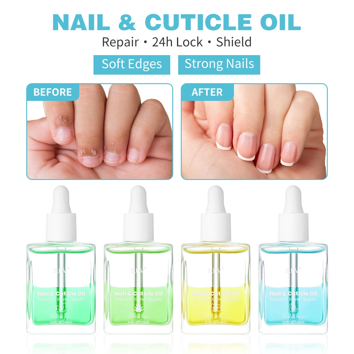 Óleo de cutícula para cutículas reparadas durante a noite - remédio para pele danificada e unhas finas - leite e mel