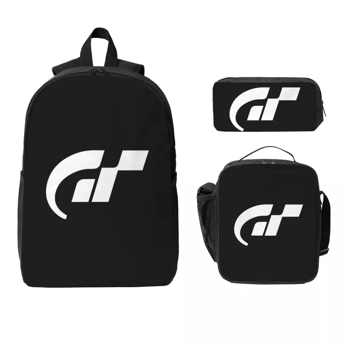 

Gran Turismo Backpack Student Boys Girls BookBag School Bag Computer Shoulder Bags 3ps Insulated Lunch Bag Pencil Case