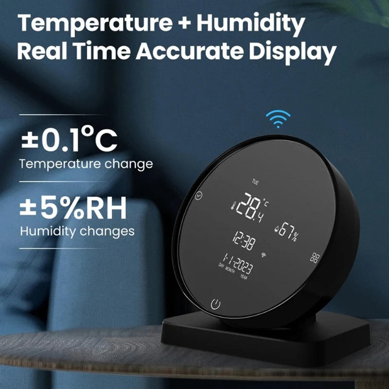 Sensor de temperatura y humedad con Control remoto infrarrojo, Sensor ABS, Wifi, Tuya, compatible con Alexa y Google Home, nuevo