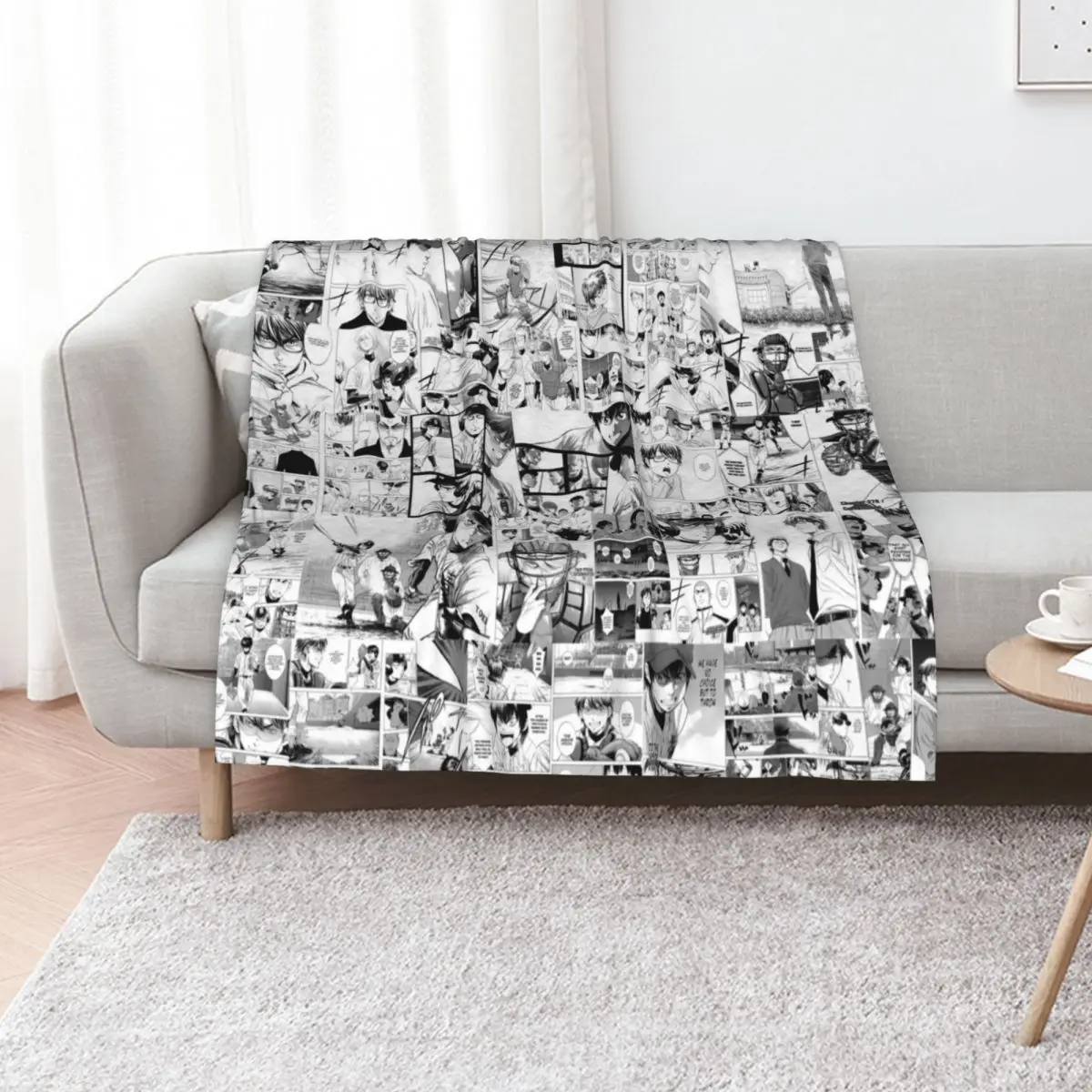 Diamond no Ace Manga Collage Throw Blanket Sofa Extra Large Throw Designers Hairys Soft Plaid Soft Blankets