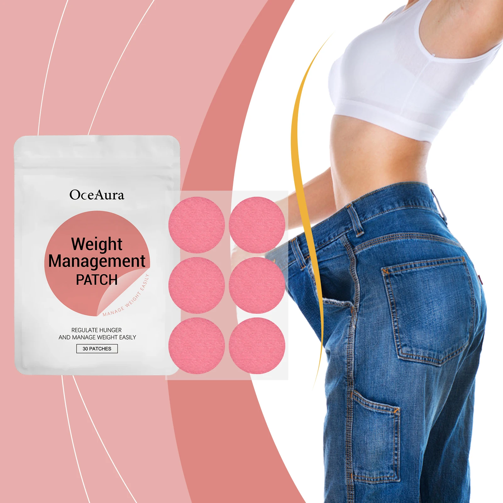 Parches de gestión de pesas OceAura, productos para esculpir y dar forma al cuerpo, productos para perder peso, Control del apetito, quema grasa, parche adelgazante para el vientre