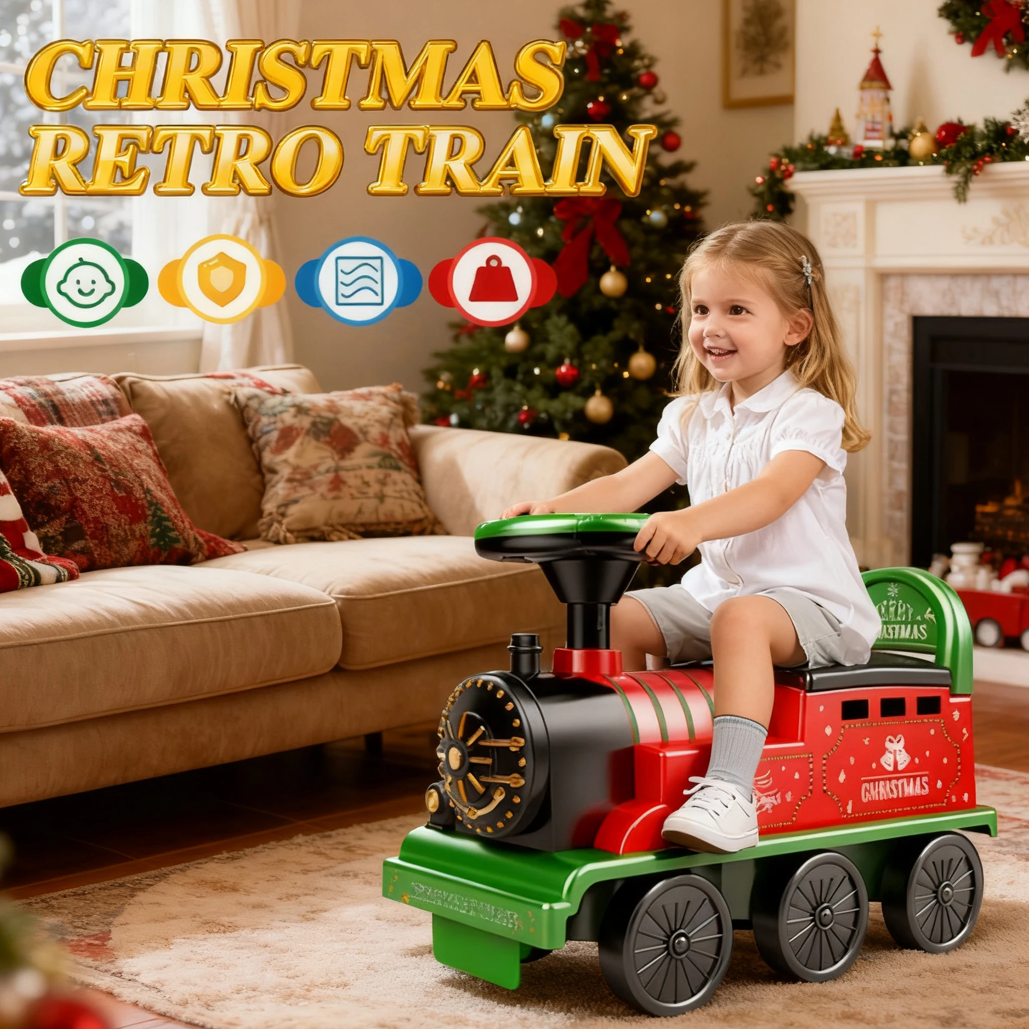 Kerst Elektrische Trein Kinderen Rijden Speelgoed Luchtweg Kan Dragen Trein Trein Auto Trein Klassiek Model Walker Wandelwagen Speelgoed Kerstcadeaus