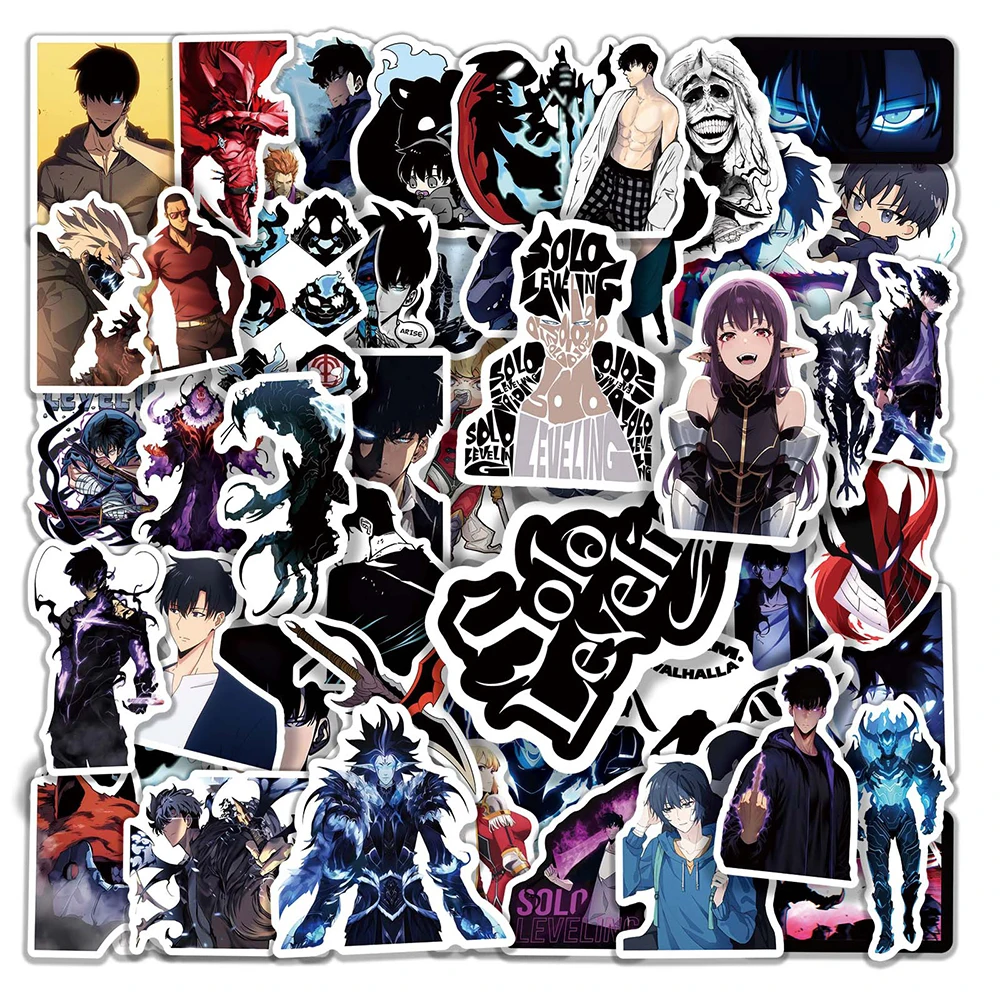 

10/30/50pcs Anime Solo Leveling Stickers Sung Jin-Woo Cartoon Sticker Toy DIY Laptop Skateboard Phone Cool Vinyl Kid Decals Gift