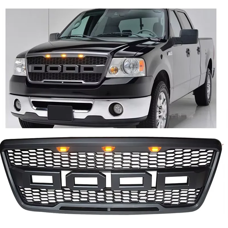 

For Ford F-150 Grill Mesh Raptor Style F150 2004 2005 2006 2007 2008 Front Bumper Upper Racing Grill Grills Front Bumper Grilles