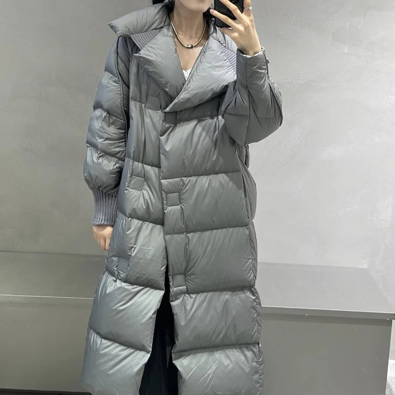 Cappotti lunghi imbottiti 2024 Nuovo cappotto invernale Moda femminile Addensare Parka allentato Piumino trapuntato Giacca da donna outwear antivento