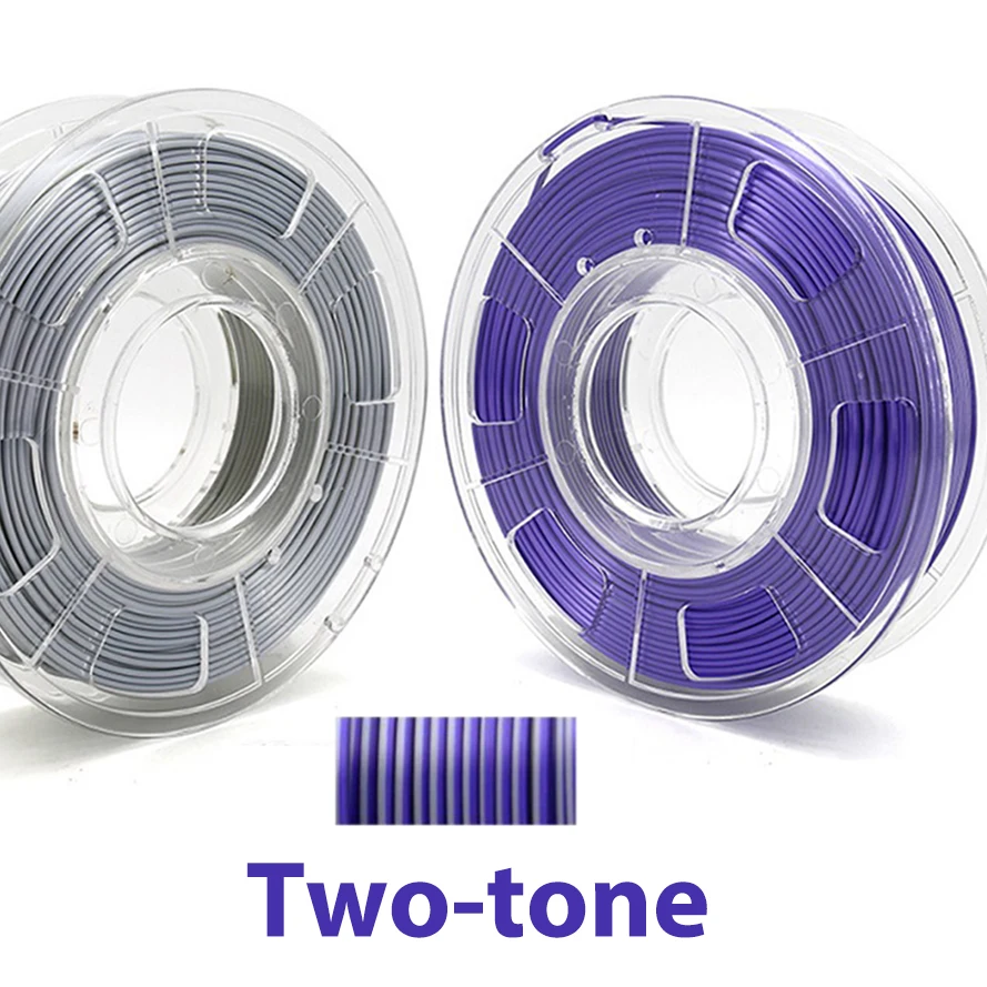 Two-tone 250/500g Silk Double Color Purple Silver PLA 3d Printer Filament Dual Colors Silky Bicolor 1.75mm pla Printing Material