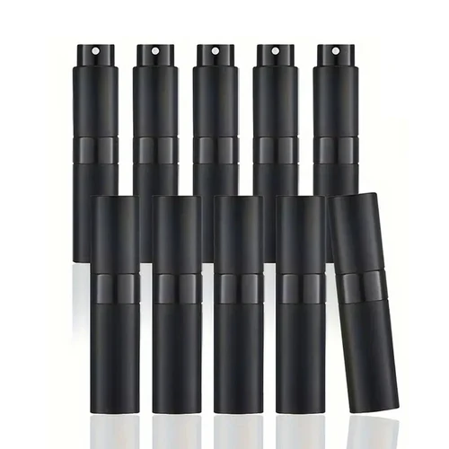 Imagen 1 del producto 5/10/15 Uds 8ML nebulizador de Perfume negro recargable Mini atomizador de tamaño de viaje estuche de pulverización botellas recargables de vidrio