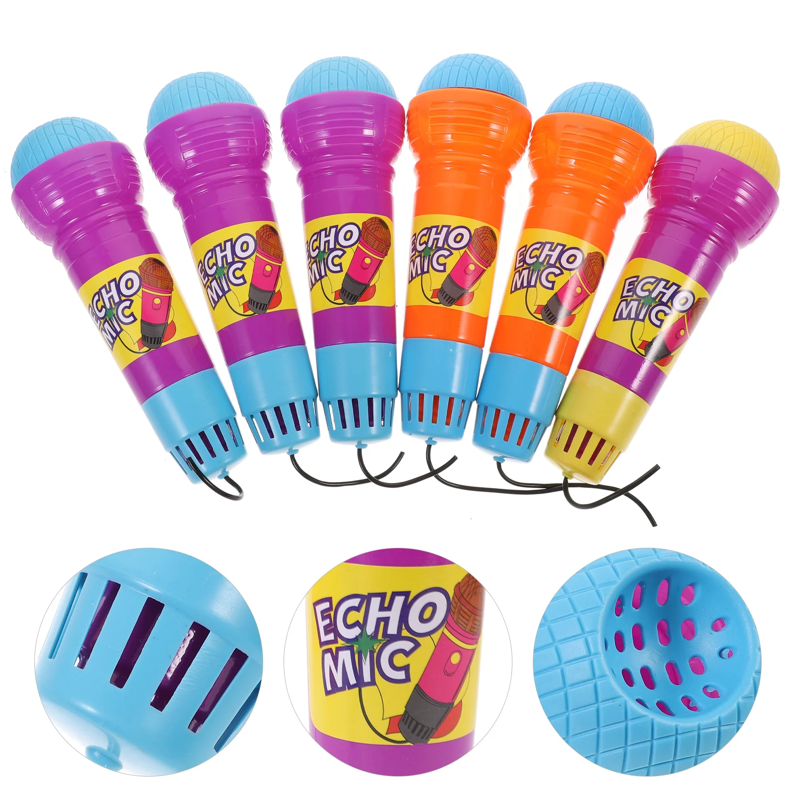 

6pcs Echo Microphone Toy Voice Amplifying Microphone Toy with Party Favor for Kids Children