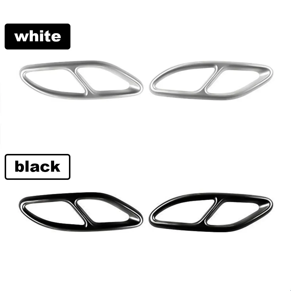 2Pcs Chrome Stainless Steel Tail Exhaust Pipe Cover Trim For Mercedes Benz GLC 2016 2017 2018 2019 Car Accessories 5