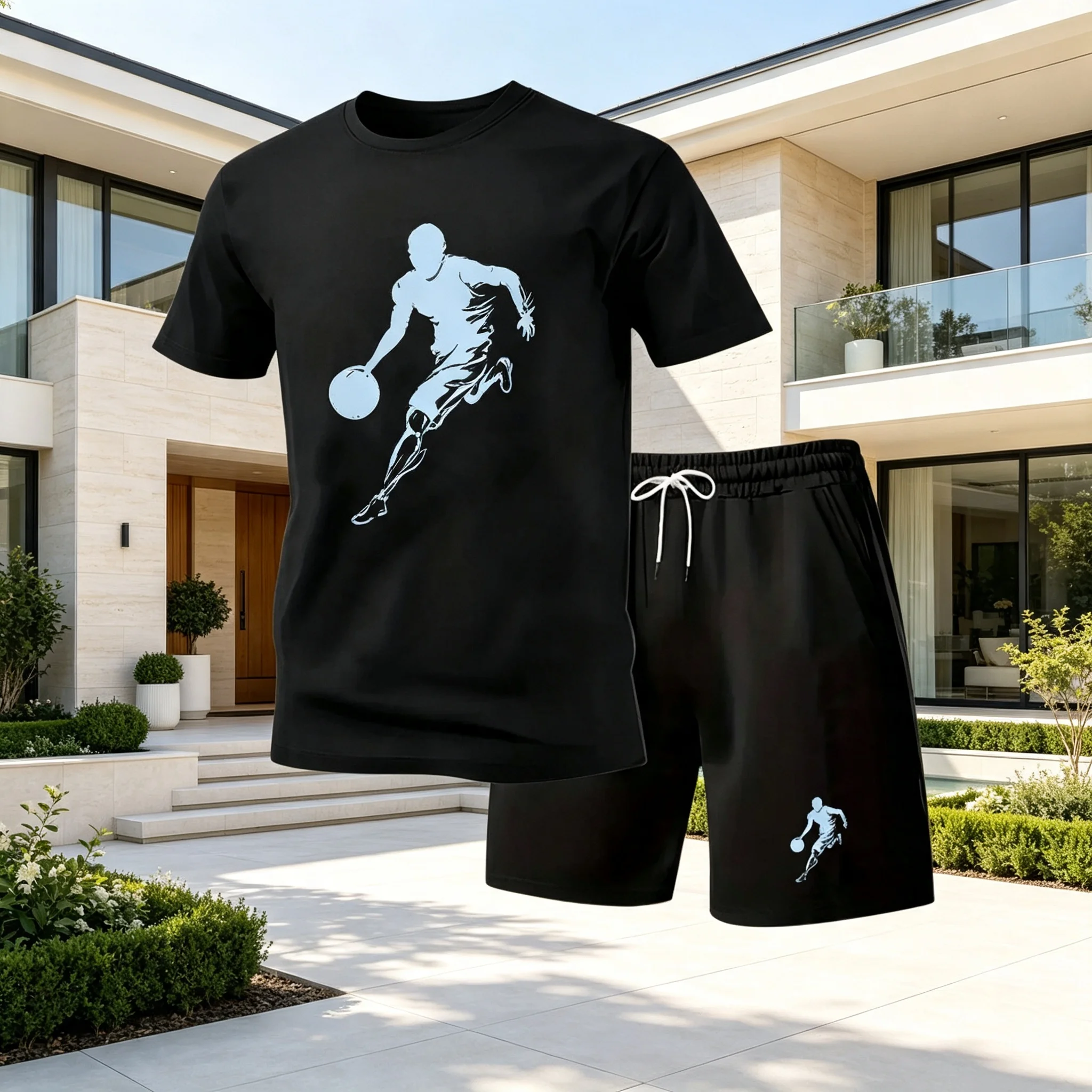 Street Fashion Outfit - 2-delige streetwear-set voor heren, sneldrogend T-shirt