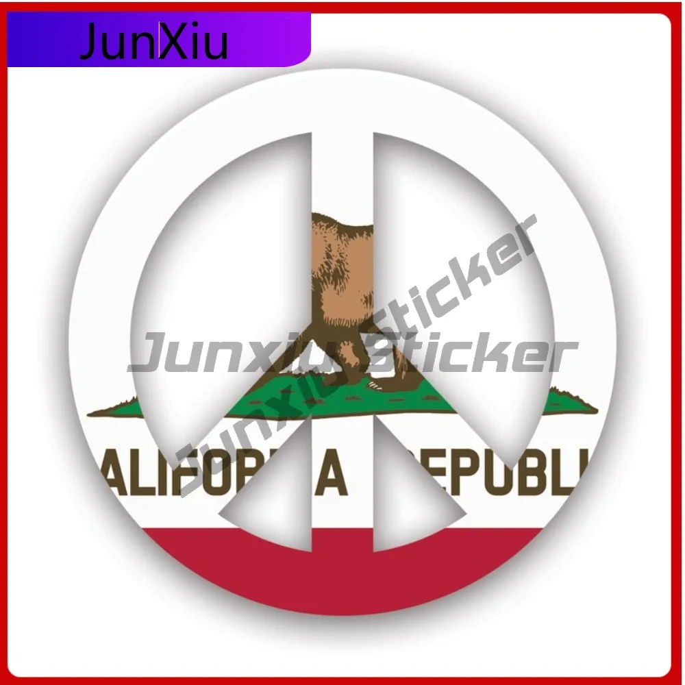 

California Flag Peace Weather Resistant Waterproof Vintage For Truck Rear Windshield Car Body Removable No Residue Decal