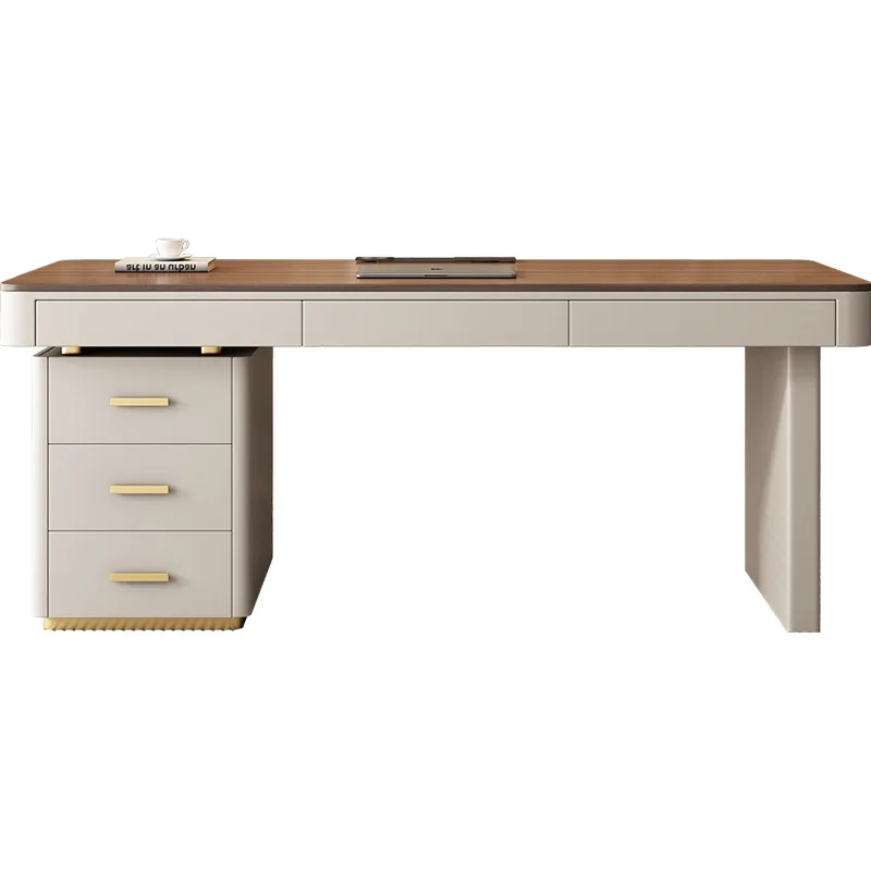 

Premium cream style solid wood table, modern minimalist home decor, study, computer desk, light luxury, high-end