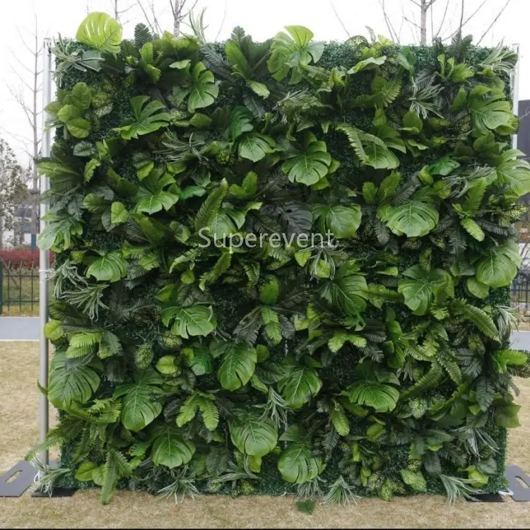 

Outdoor Plant Wall Garden Green Plants Panels Artificial Plastic Flower Vertical Garden Grass Wall Backdrop for Home Decoration