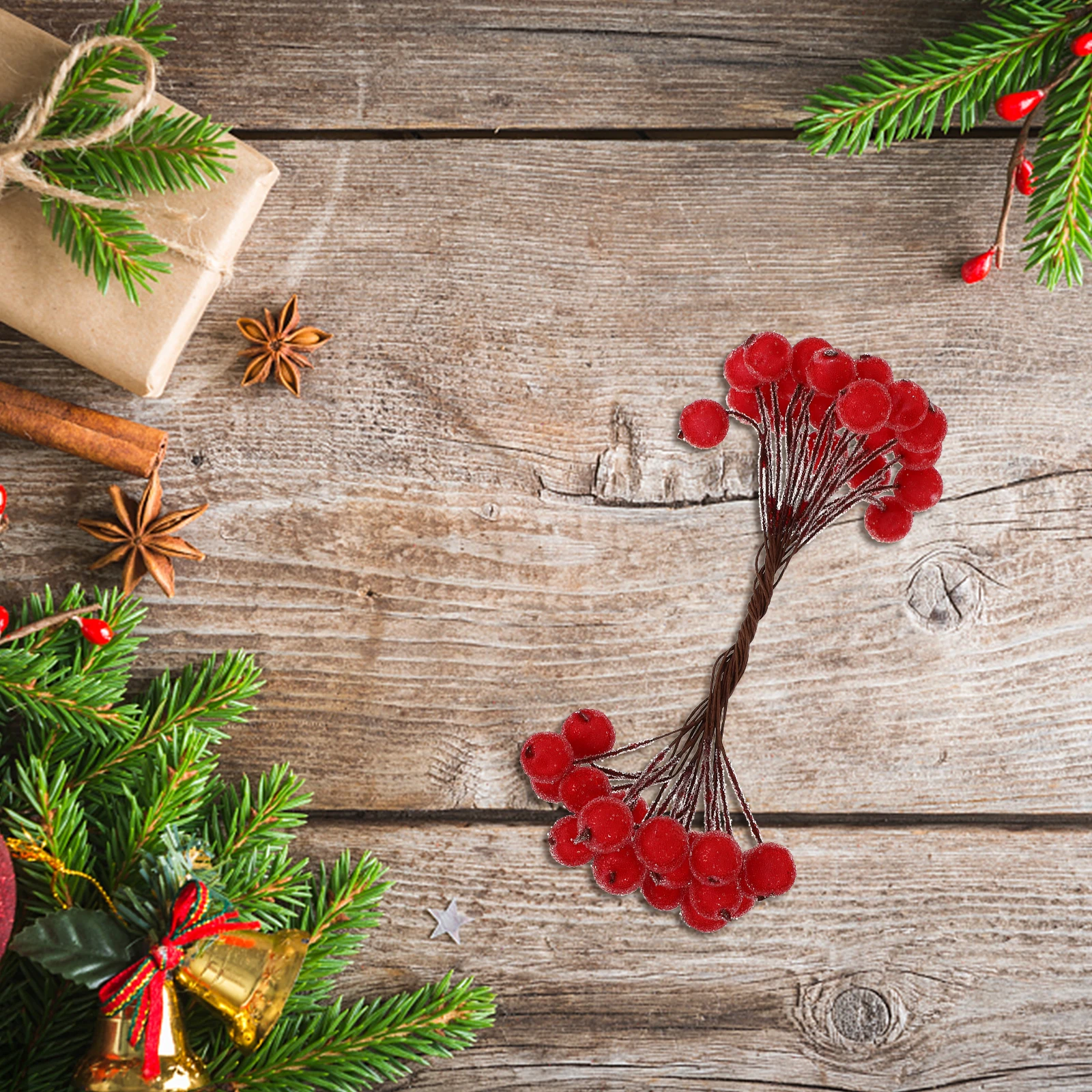 

200 Pcs Berries Simulation Red Simulated Berry Flower Berry Decor Christmas Foam Flowers Home Party Decorations