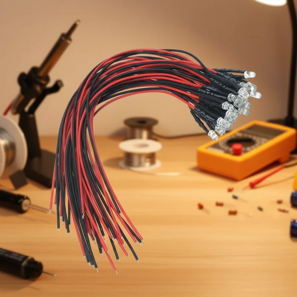 

10Pcs 5mm LED Round Light Bulbs Pre-Wired 20cm Cable DC 12V Emitting Diodes for DIY Projects