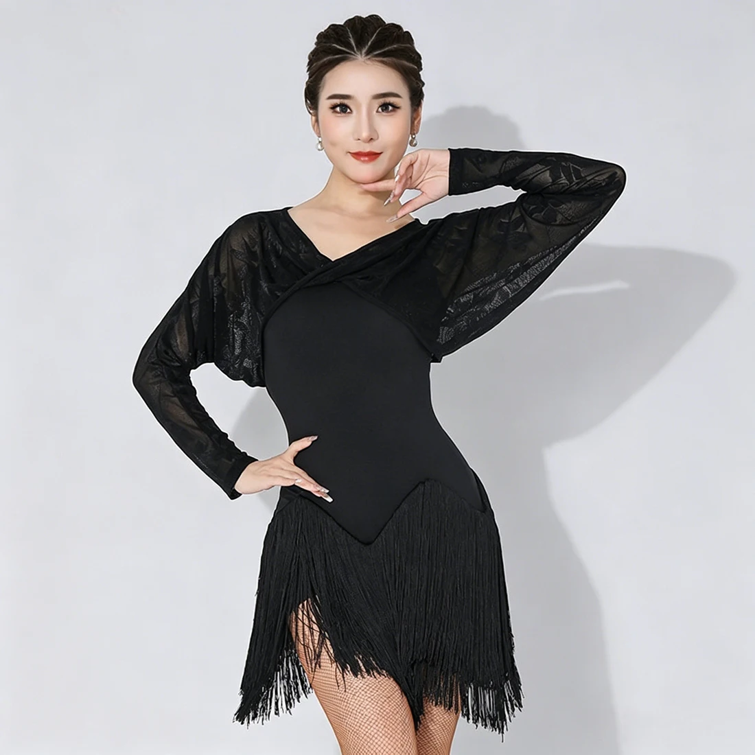 Latin Dance Dress Practice Clothes Tassel Dress Women's New Sexy Suit Dance Clothes Professional Competition Performance Clothes