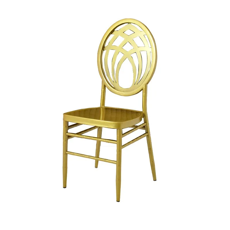 Golden Round Back Bamboo Chair Wedding Outdoor Wedding Banquet Bamboo Chair Hotel Restaurant Backrest Phoenix Chair